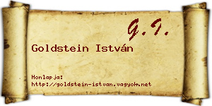 Goldstein István névjegykártya