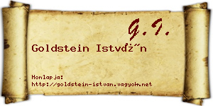 Goldstein István névjegykártya